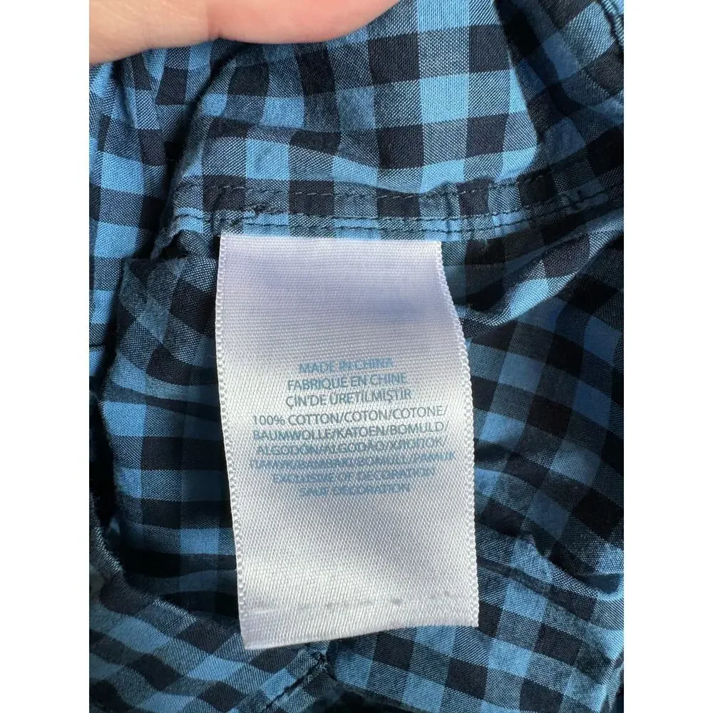 Ralph Lauren Boys Shirt Sz 12 Mo Dark Light Blue Check Long Sleeve Button Down‎